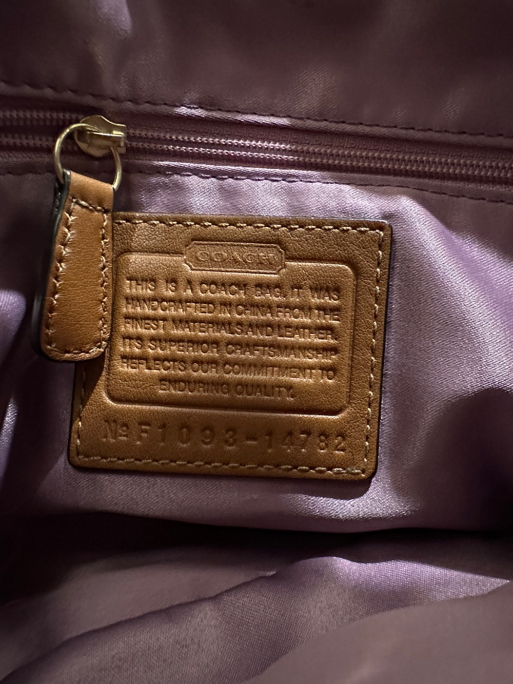 COACH Kristin Tan Leather Satchel with Gold-Tone Hardware - Picture 9 of 16